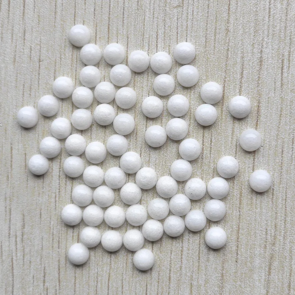 

Wholesale 50pcs/lot fashion high quality natural white stone round cab cabochon 6mm beads for jewelry making 6mm free shipping