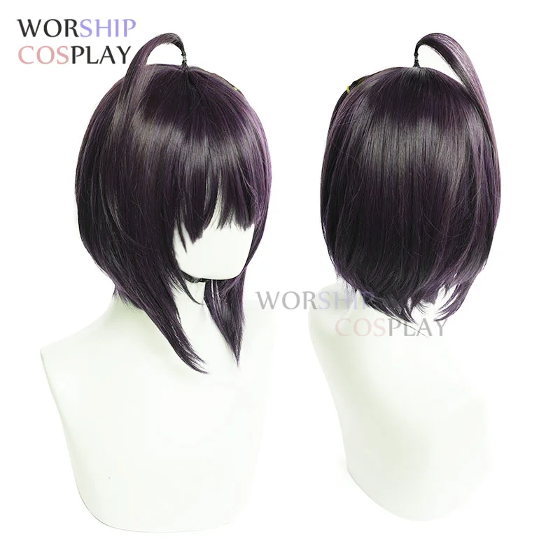 Anime Takanashi Rikka Cosplay Wig 30cm Blue Purple Short Wigs Heat Resistant Synthetic Hair Patch Bandage Hairpin Cosplay prop