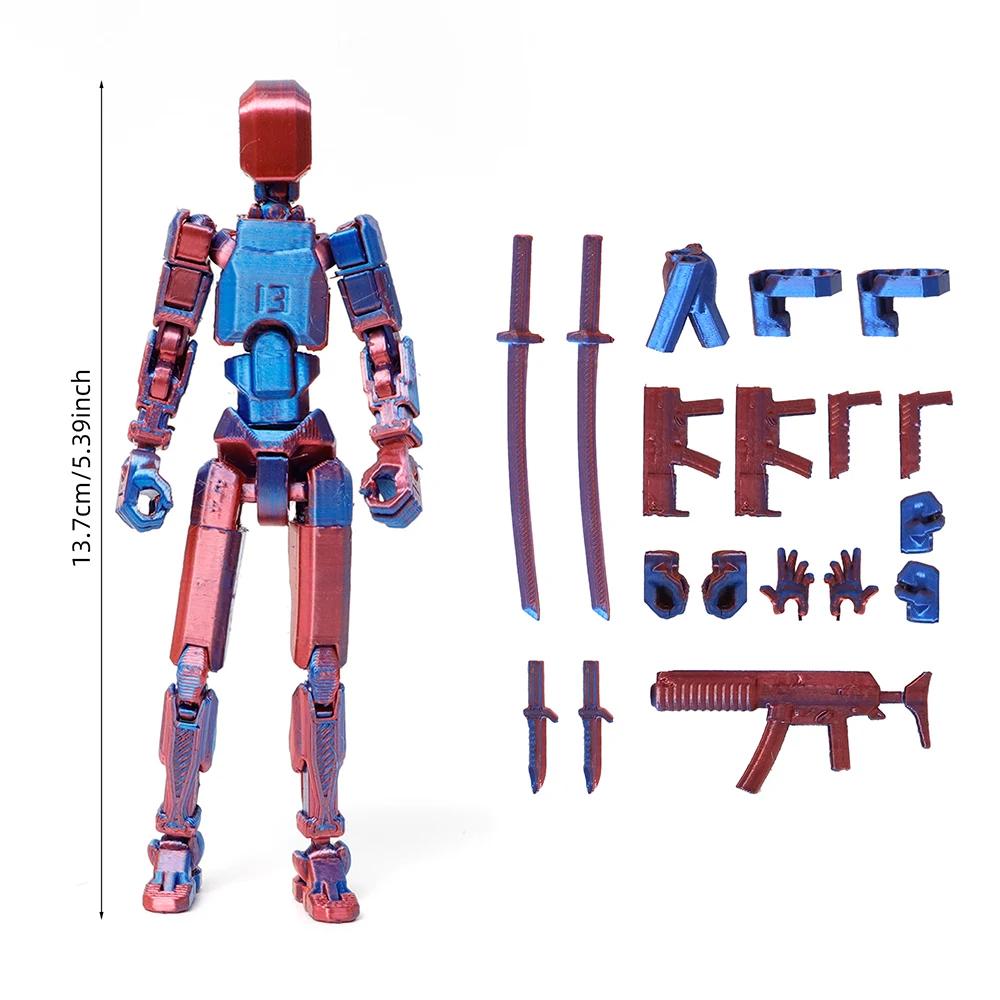 Multi-Jointed Movable Shapeshift Robot Colorful 3D Printed Mannequin Dummy 13 Action Figures Toys Kids Halloween Gifts