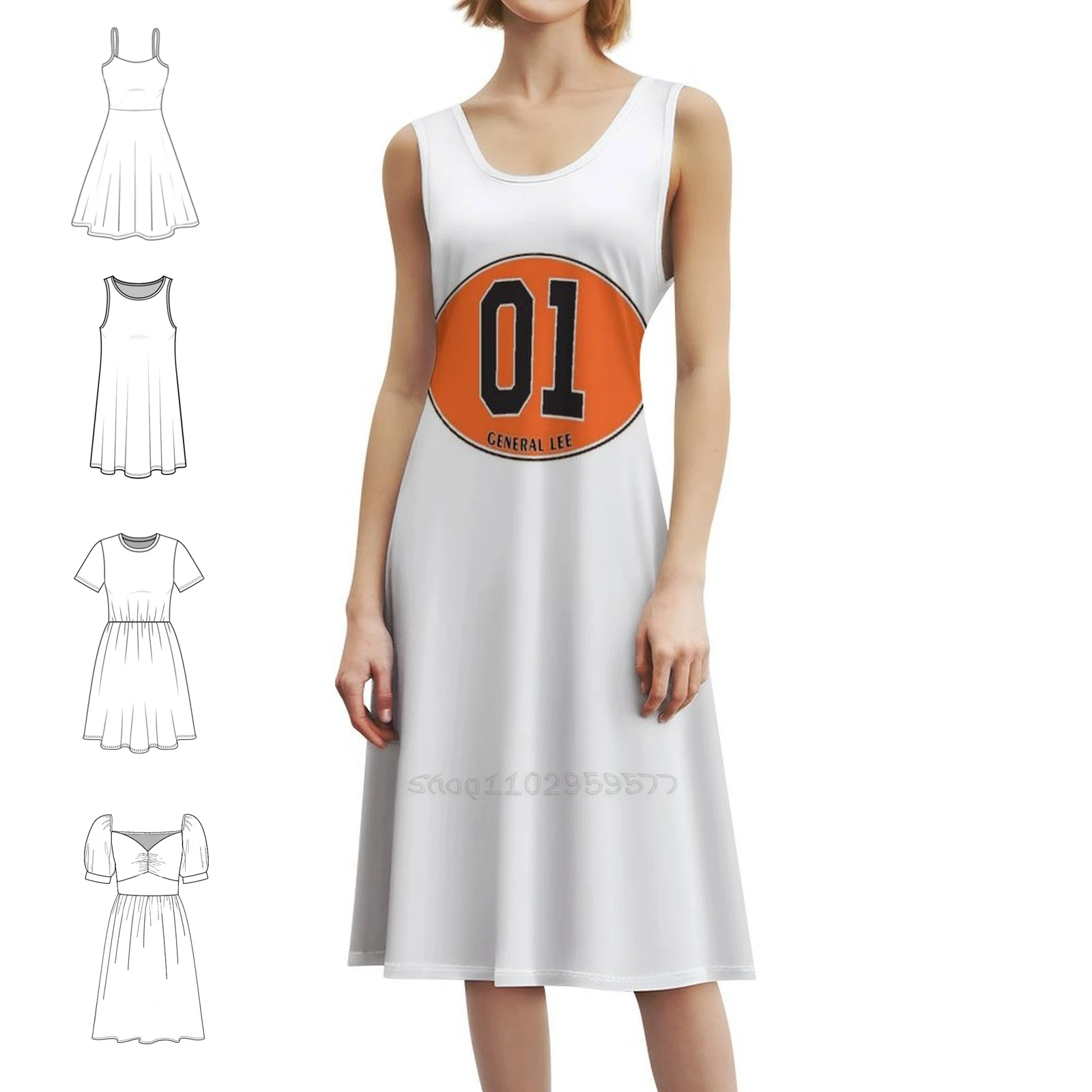 

Богемное платье без рукавов с наклейками General Lee-Euro для женщин, пляжные вечерние платья с принтом, General Lee Euro 01, Good Old Boys Bo