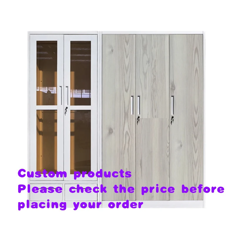 custom.5-Door Metal Folding Steel Wardrobe Bedroom Cupboard With Mirror Home Use Design With Home Features