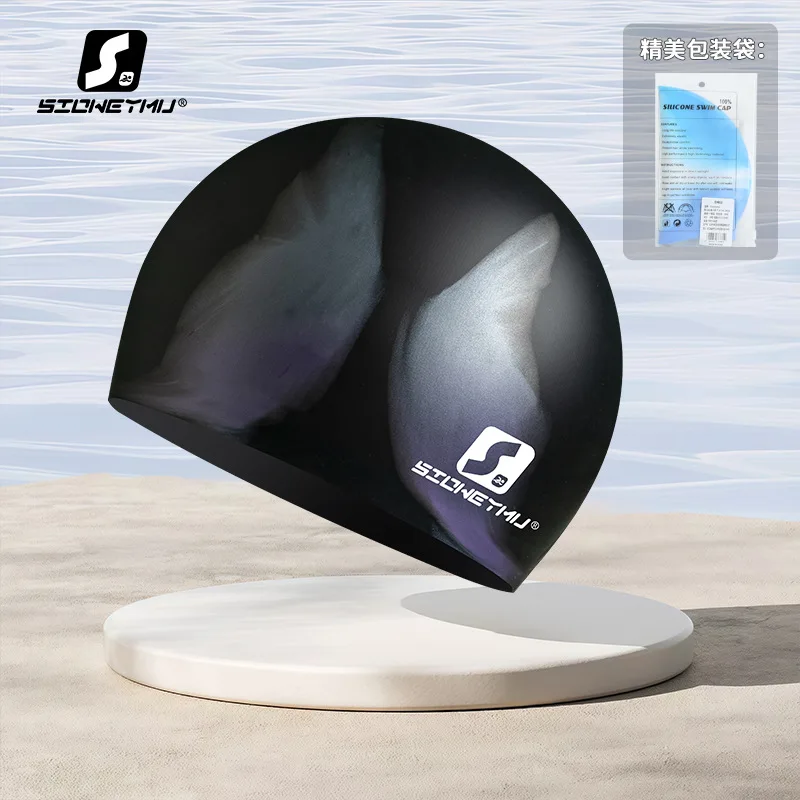 ผู้ใหญ่หมวกว่ายน้ําซิลิโคนผู้ชายและผู้หญิงสีทึบคุณภาพสูงหมวกว่ายน้ําสําหรับผู้หญิงอุปกรณ์สระว่ายน้ําขายส่ง