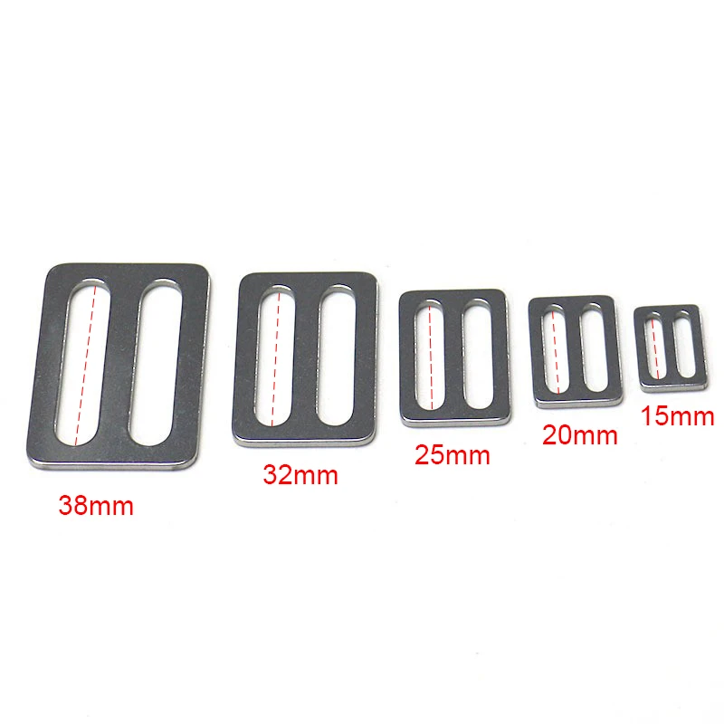 Stainless Steel Tri-Glide Strap Adjuster Full Slider Square Buclke for Leather Craft Bag Shoulder Strap Belt Webbing