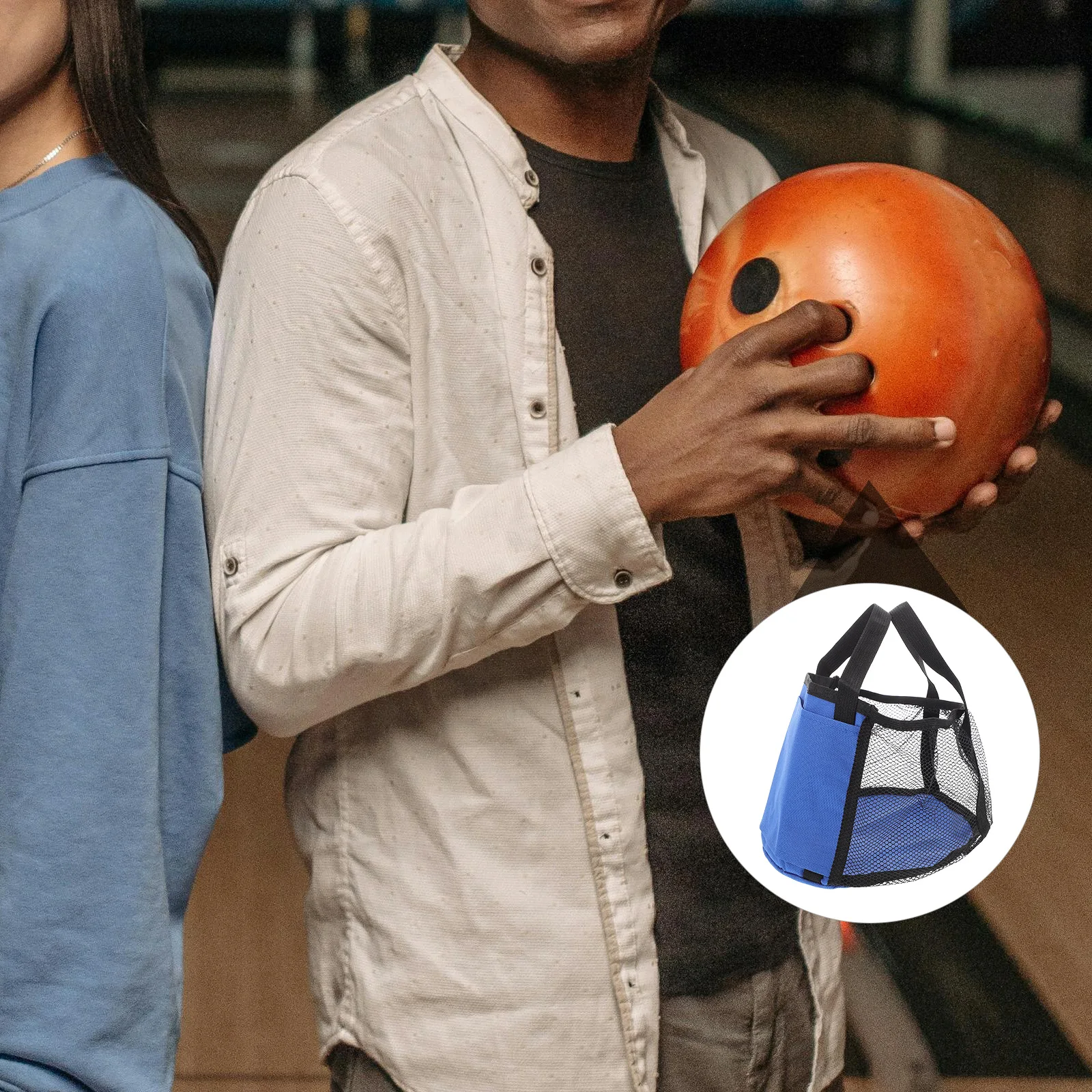 

Large Capacity Bowling Ball Bag With Handle Multi-Use Mesh Sports Ball Carrier Portable Storage Pouch For Bowling Soccer
