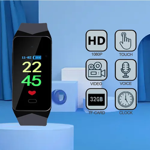 Imagen 2 del producto Pulsera grabadora de cámara reloj grabadora reloj HD reducción de ruido pulsera activada por voz grabadora de cámara pulsera para reuniones