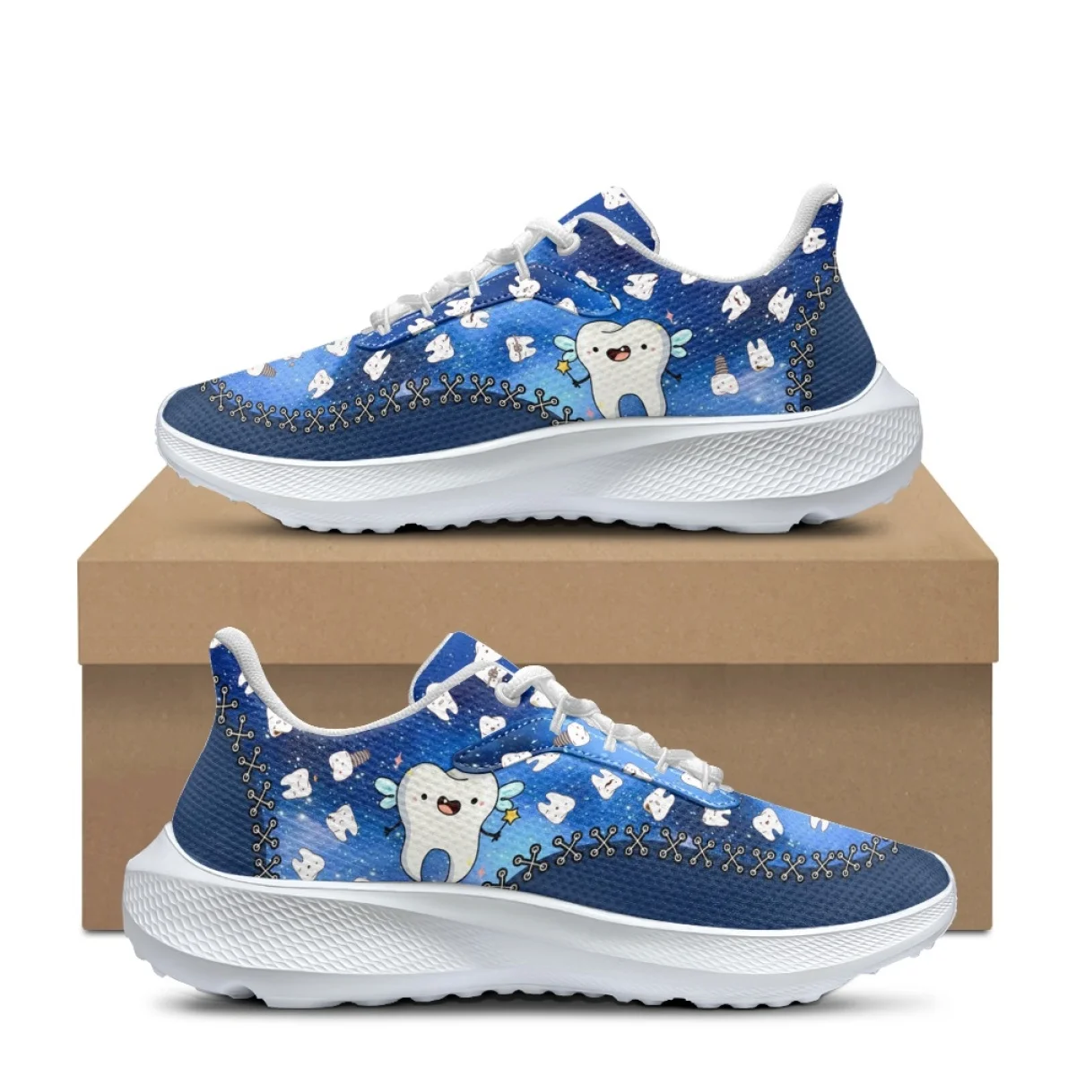 Protecting Teeth Dentist Wings Pattern Ladies Spring Autumn Round Toe Vulcanized Shoes Brand Design Comfortable Soft Sneakers