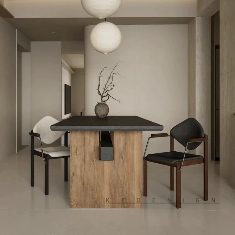 

Wabi-sabi Style Office Desks Wood Rectangular Office Desks Small Sapartment Office Furniture Escritorios De Oficina ZY40BGZ