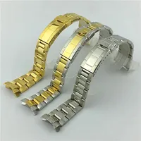 Stainless Steel Watch Bracelet For Rolex Submariner Daytona Explorer Date Deployment Clasp Silver Gold Watchbands 20mm