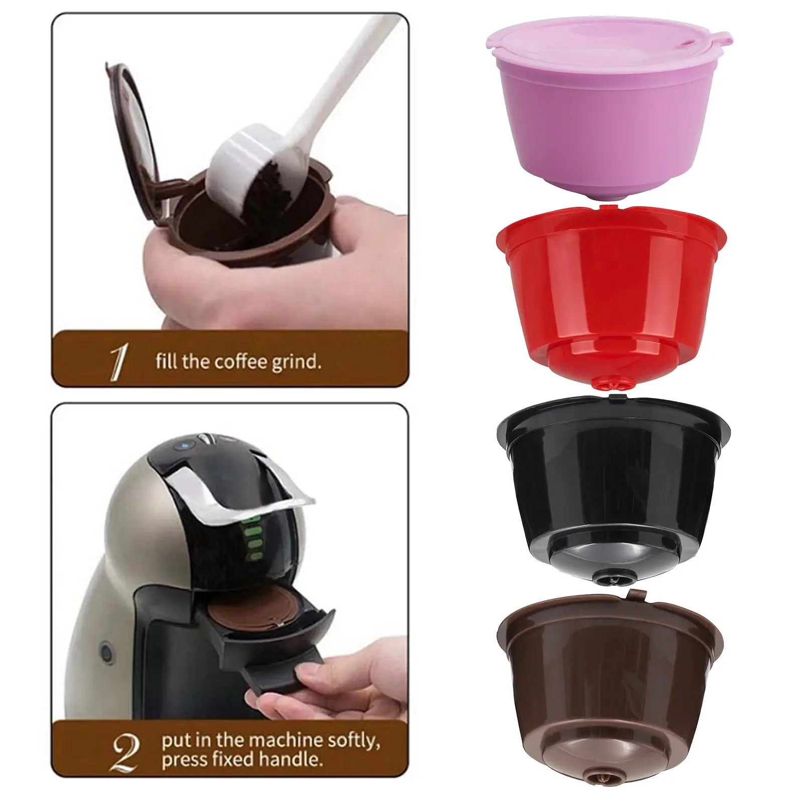 Refillable Coffee Capsule Cup Fits Dolce Gusto Nescafe Reusable Filter Pod