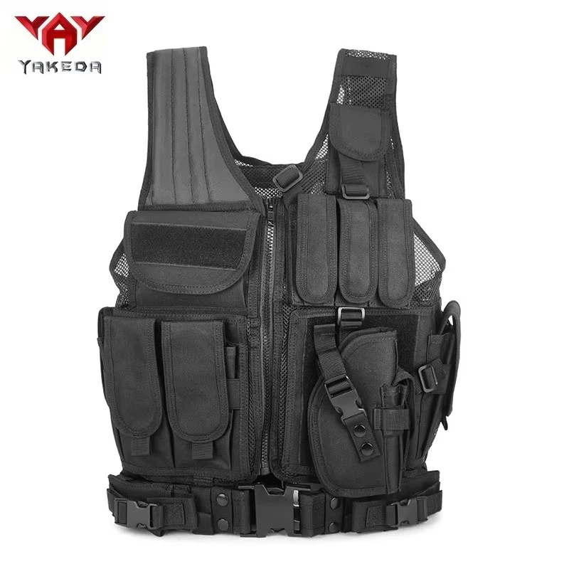 

YAKEDA Tactical Vest Combat Armor Vests Security Hunting Adjustable Outdoor CS Cosplay Game Airsoft Jacket Training Vest