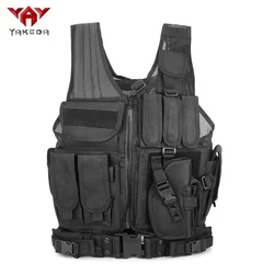 YAKEDA Tactical Vest Combat Armor Vests Security Hunting Adjustable Outdoor CS Cosplay Game Airsoft Jacket Training Vest