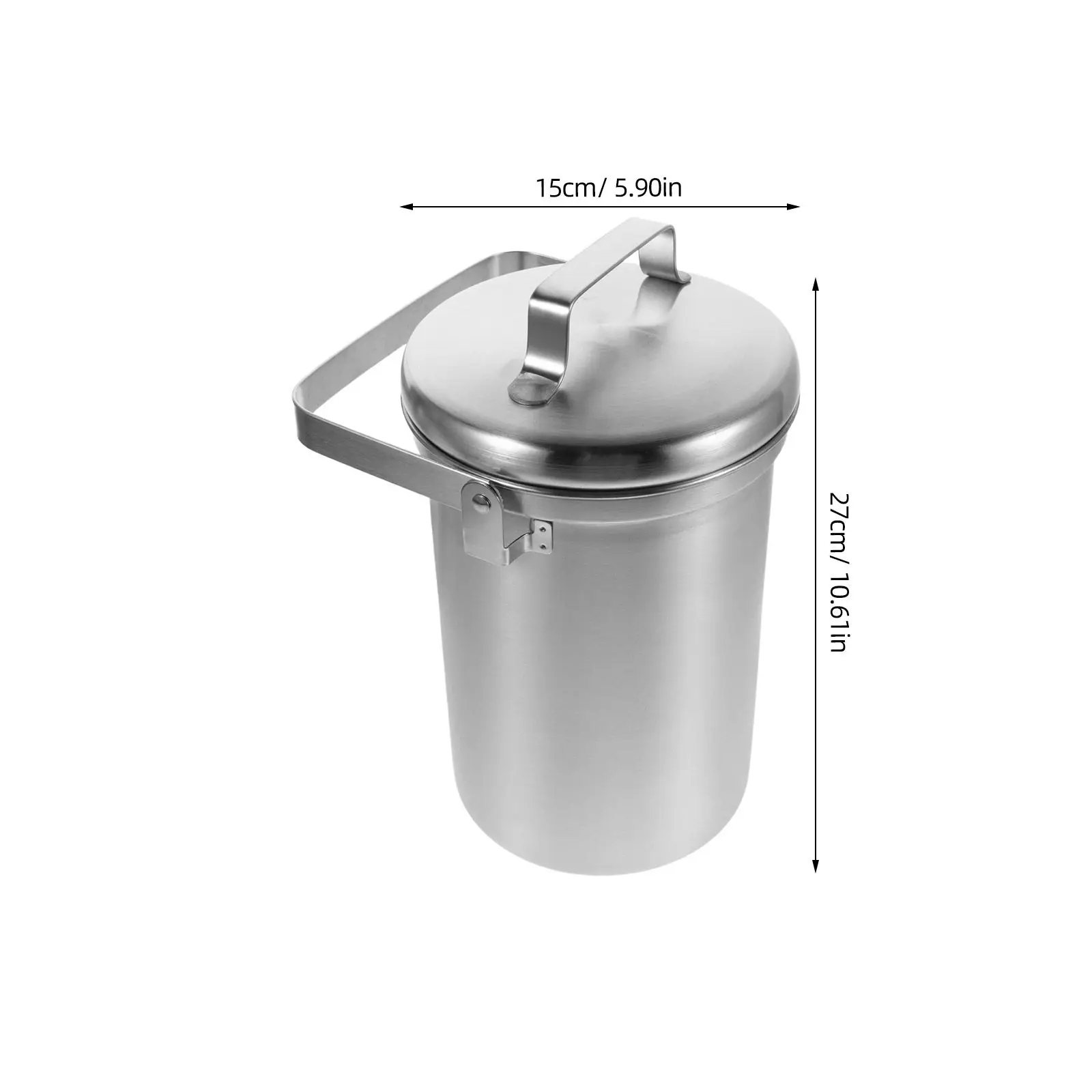 3L Countertop Compost Bin Stainless Steel Kitchen Food Waste Container with Tight Seal Lid Space Saving Odor Proof Modern Design