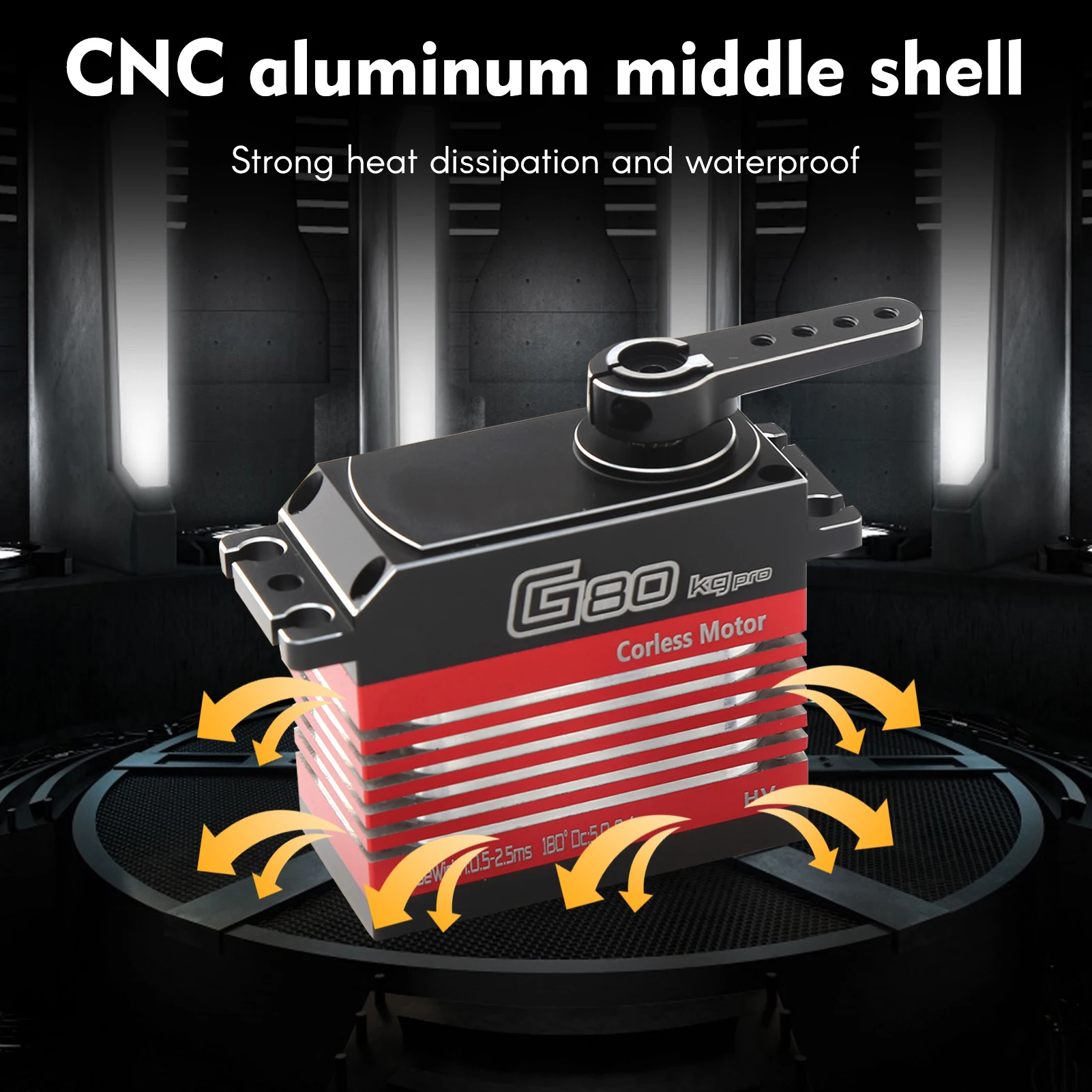 YIPINServo Digital Servo 80 kg Metallgetriebe Hohes Drehmoment Wasserdichter Ersatz für 1/5 1/6 Traxxas ARRMA KRATON BAJA RC Autoteile