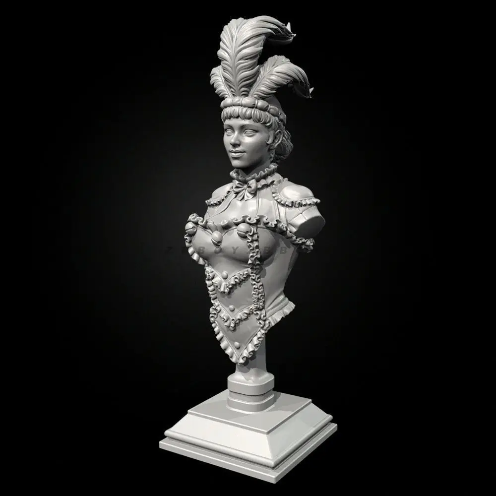 65mm 85mm  Female Actress Bust Figure Resin Soldier White Model Assembly Uncolored Unassembled Blank Resin Figurines Models