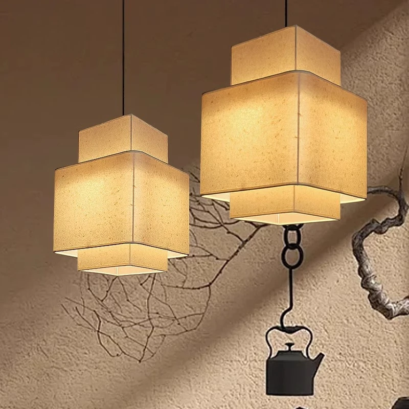 

Wabi sandy wind Aesthetic chandelier for restaurant hot pot shop tea room hotel booth nordic home decor pendant lamp