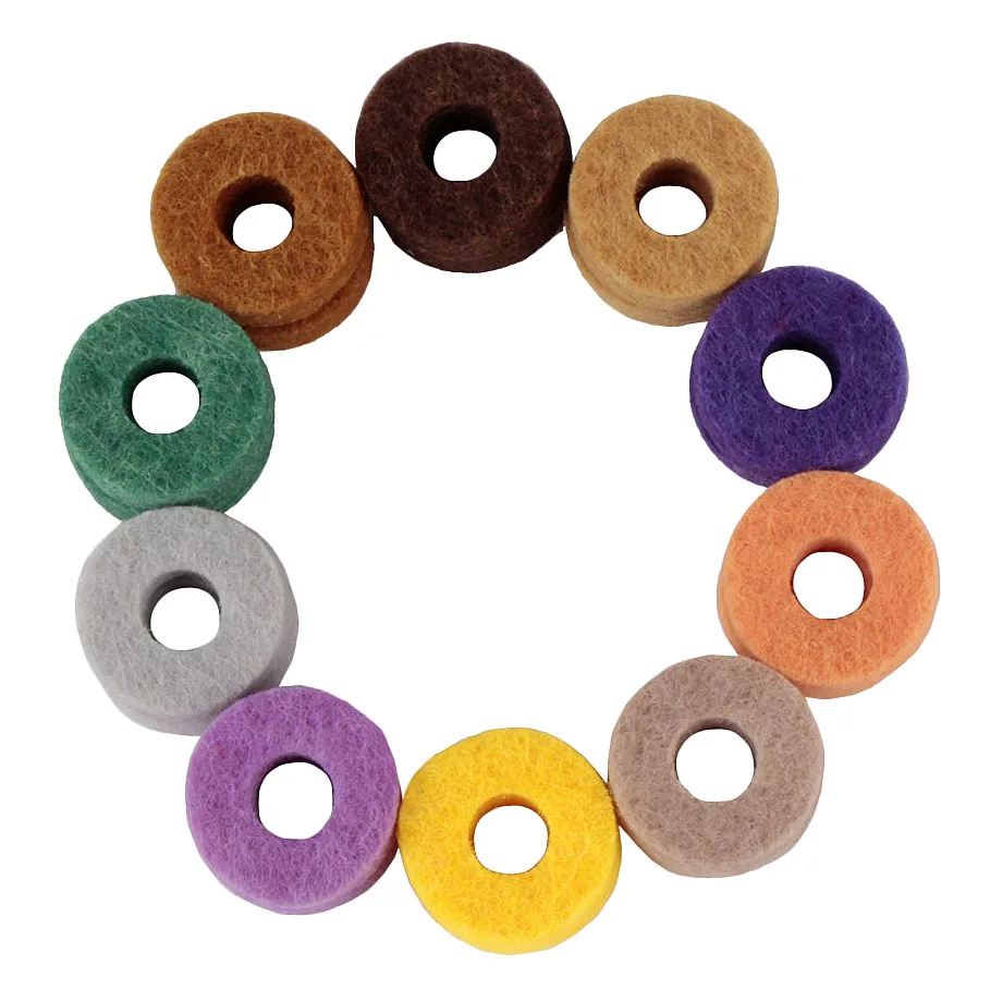 10Pcs/ Pack Cymbal Stand Felt Washer Pad Replacement Round Soft for Drum Set Cymbals (Random Color