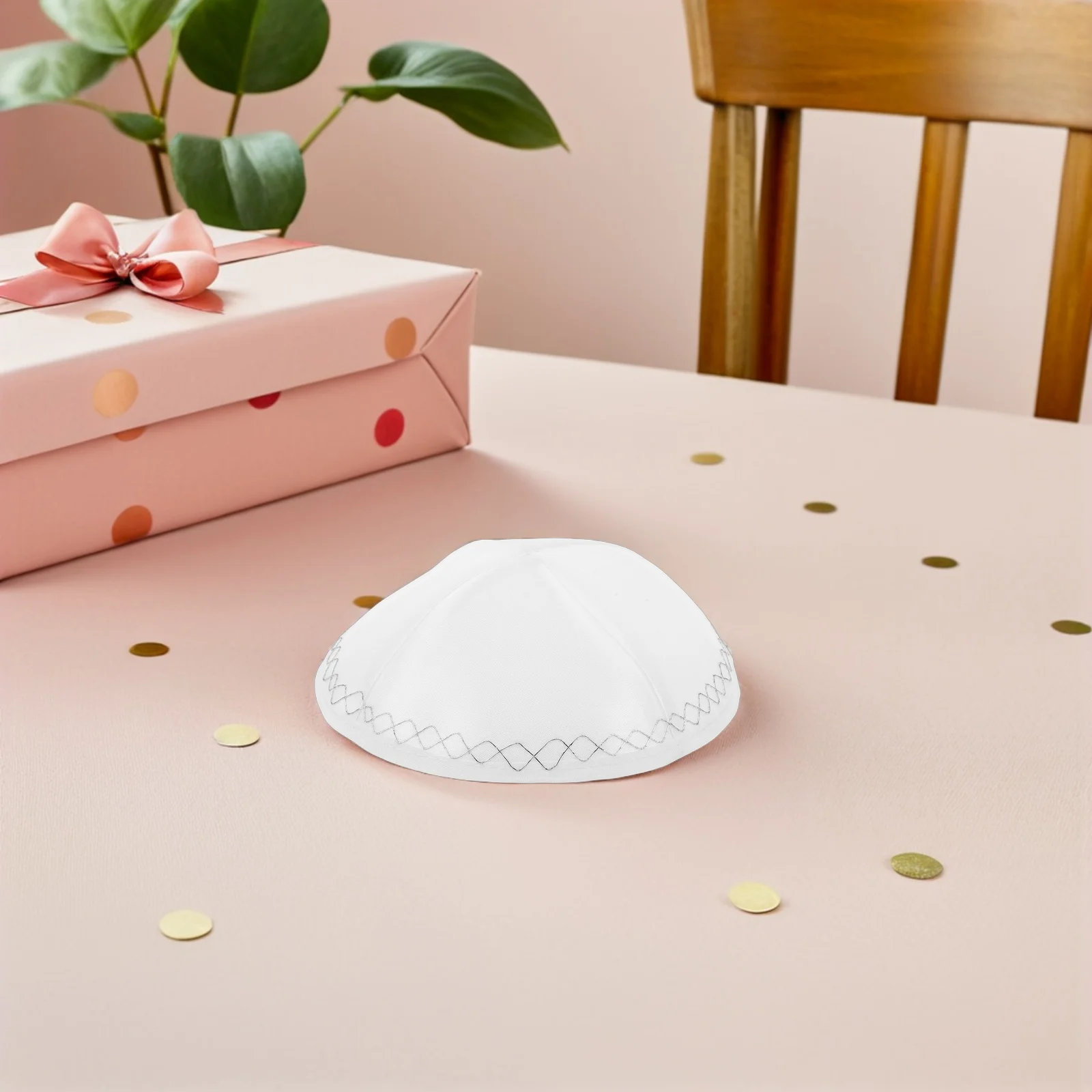 2Pcs Timeless Design White Kippah Hat Judaica Skull Cap for Shabbat Weddings Holidays Religious Occasions Jewish Hat