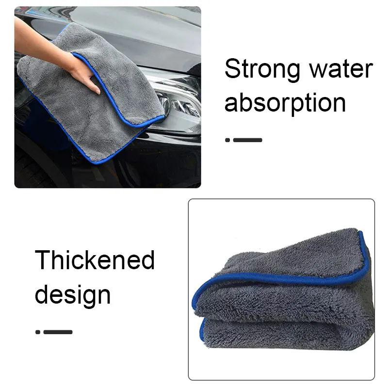 SEAMETAL Motorcycle Cleaning Towel Soft 1200GSM Detailing Wash Towel 40X40cm Car Care Rag Thickened Wet and Dry Towels Accessory