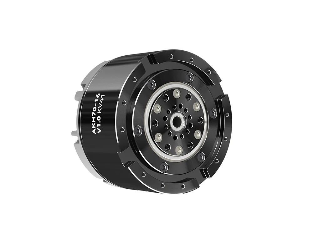 

Бесщеточный двигатель CubeMars AKH70-16 V1.0 KV41 с полым валом для роботов, с двумя энкодерами, высокомоментный модуль для AGV и экзоскелетов