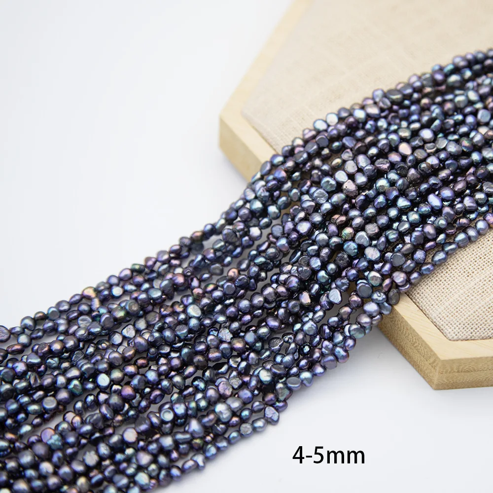 

4-5mm Exquisite Baroque Black Natural Freshwater Pearl DIY Jewelry Accessories Handmade Jewelry Necklace Semi Finished Products