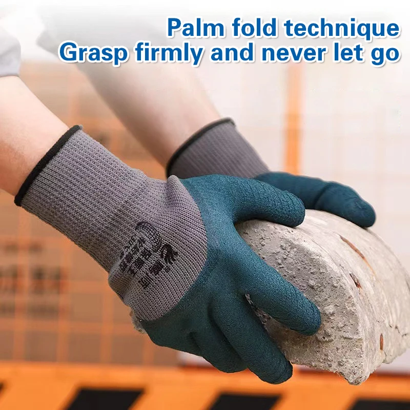 

Winter Thickening Fleece Tire Rubber Foam Labor Protection Wear-resistant Anti-slip And Cold-proof Dipped Rubber Fleece Gloves