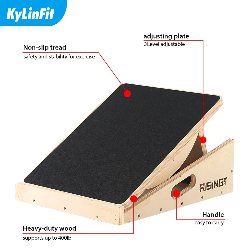 قابل للتعديل 3-Level الصلب العجل نقالة شعار متعددة الأغراض مائل خشبية التوازن المجلس للياقة البدنية #3