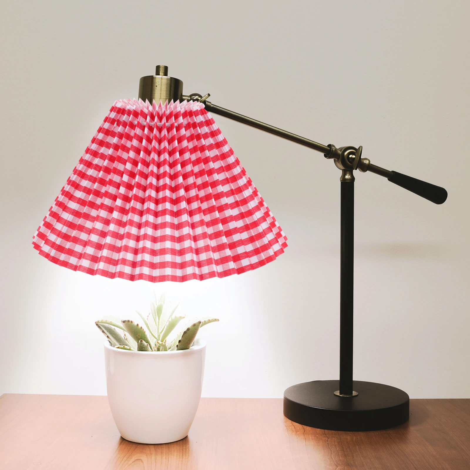 

Fabric Lampshade Pink Home Decor Ceiling Light Rectangle Cloth Cover Modern Living Room Iron Pleated Hanging Lamp Cover Bedroom