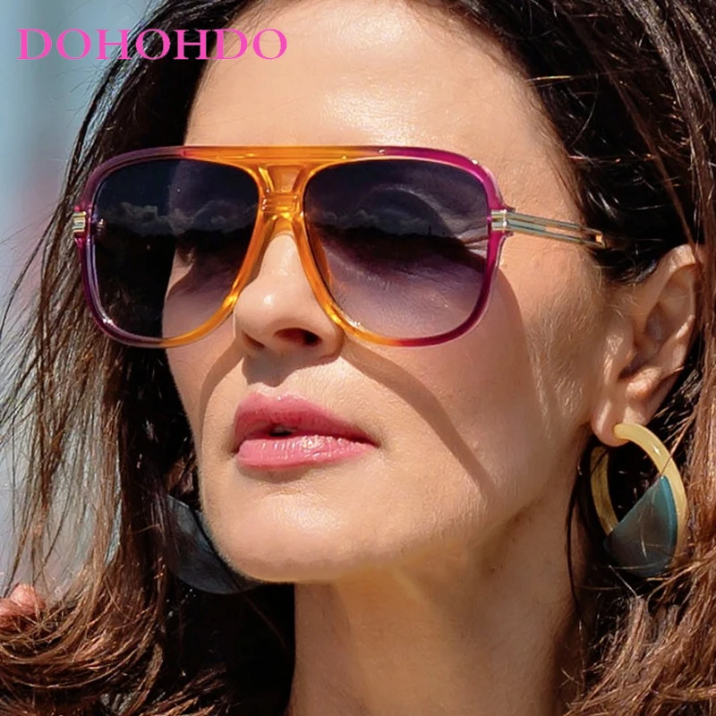 

Classic Vintage Double Bridge Pilot Sunglasses Women Fashion Colorful Female Sun Glasses Luxury Brand Design UV400 Men Shades