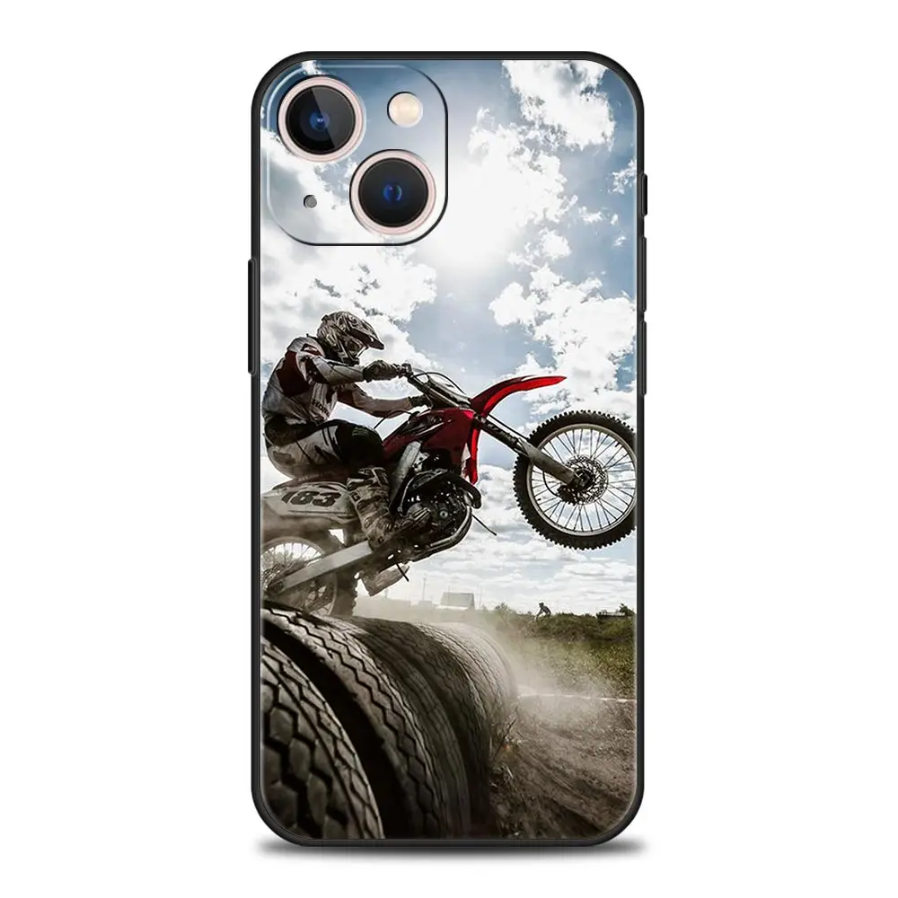 Funda de teléfono deportiva para Moto Cross, carcasa para iPhone, Apple 15, 14, 13 Pro Max, 12, 11 Mini, 7, 8 Plus, XR, XS, X, SE, 2020