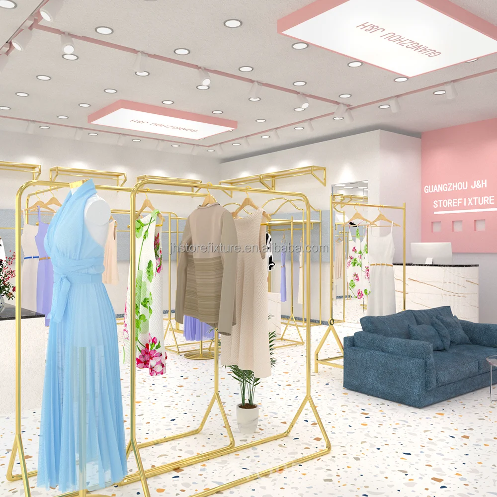 Modern Retail Beauty Shop Clothes Display Rack for Shop Metal Display Stand Clothing Rack for Boutique