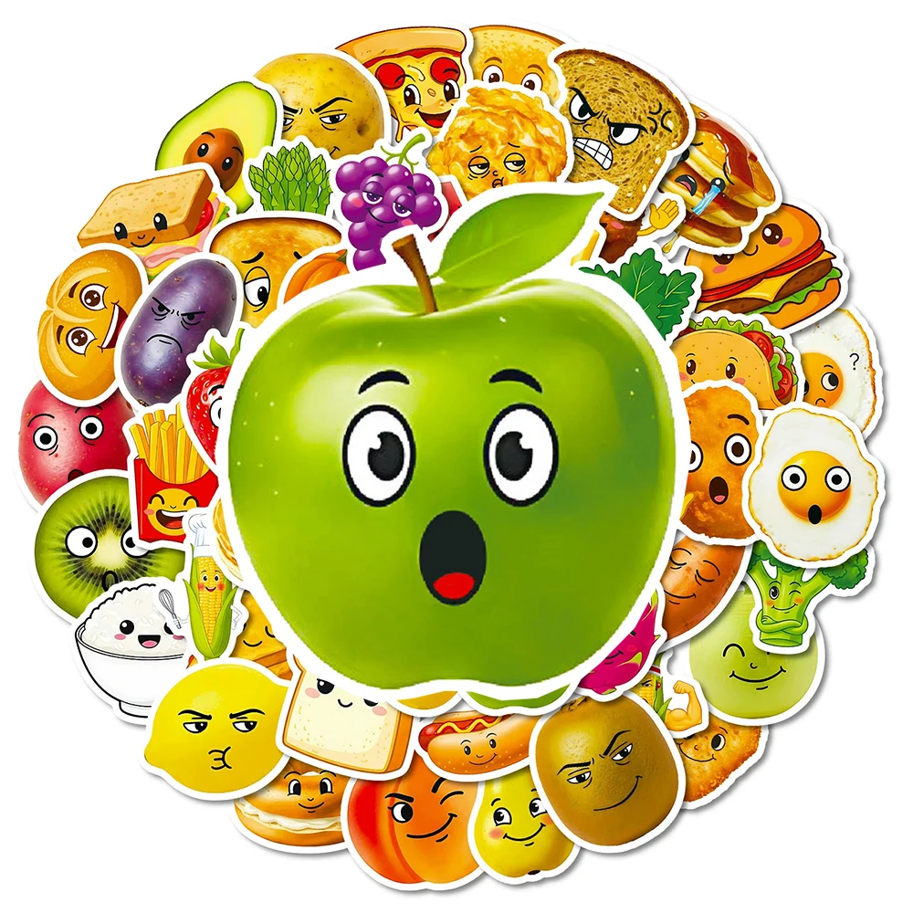10/30/56pcs Funny Cartoon Food Meme Stickers Cute Creative Graffiti Sticker Waterproof DIY Fridge Phone Water Bottle Decals Toy