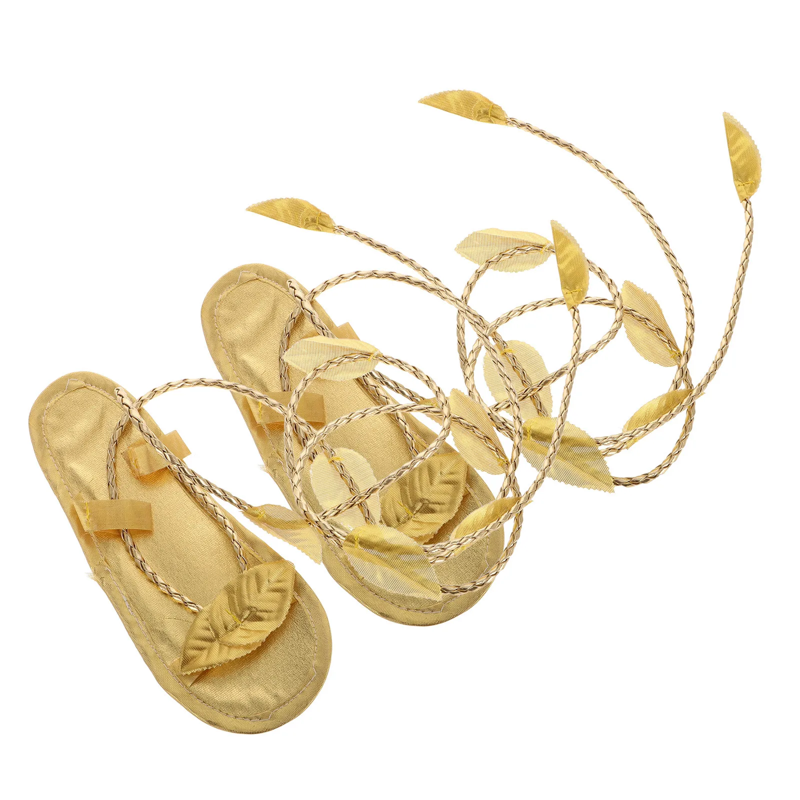 Confezione da 5 sandali dorati da 5 pezzi per donna, scarpe da fata, costume cosplay della dea elfo