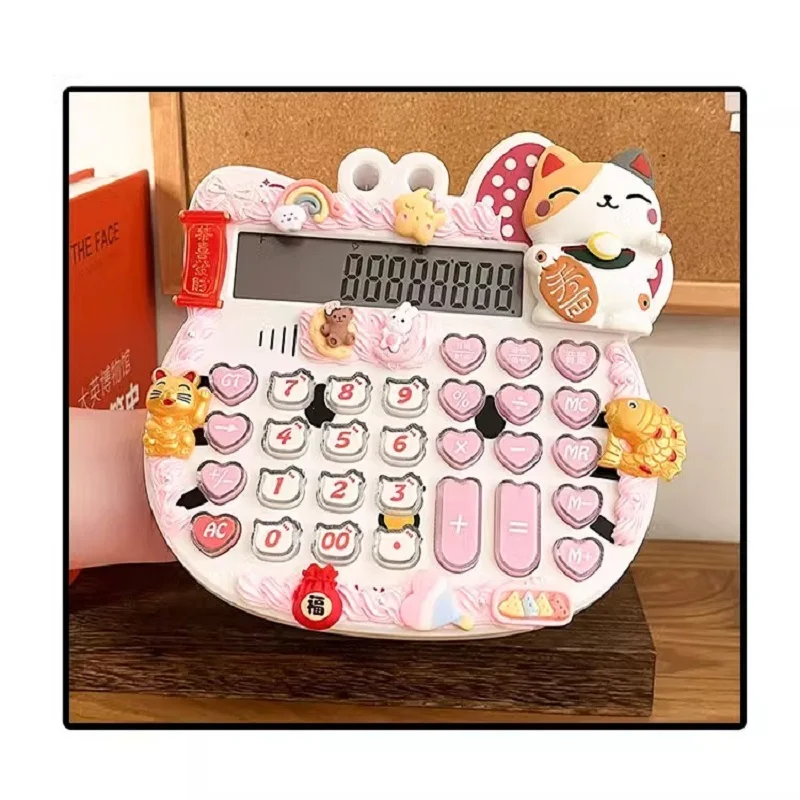 Hot Sanrio Cream Gel Kuromi Hello Kitty Cute Cartoon With Real Person Voice Office Store Accounting Student Specific Calculator