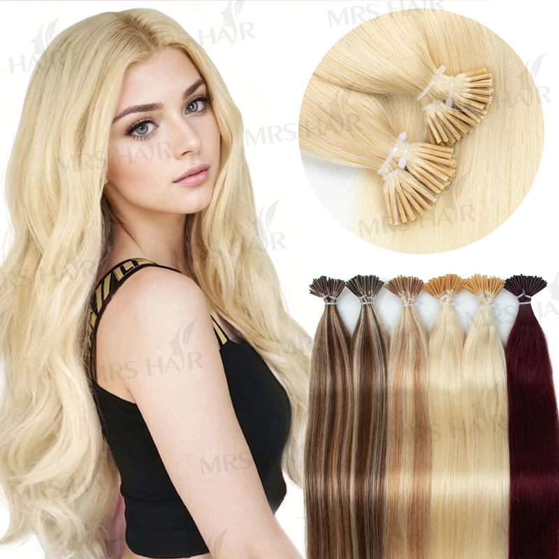 

Nano Tip Human Hair Extension Nano Remy Hair Extensions Micro Beads Rings 30g/pack For Women