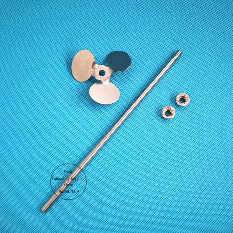 1set lab stainless steel three-leaf paddle stirrer three blade with agitating stirring rod