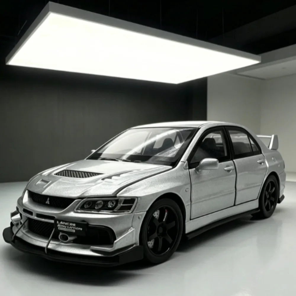 1:32 Mitsubishi Lancer Evo 9 Legierung Druckguss JDM Sportwagen-Modell, Realistisches Spielzeug-Ornament, Ideales Geburtstagsgeschenk für Auto-Enthusiasten