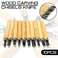 10pcs/set Wood Carving Chisels Knife for Detailed Woodworking Gouges Hand Tools and Basic Wood Cut DIY Tools Marking Tools
