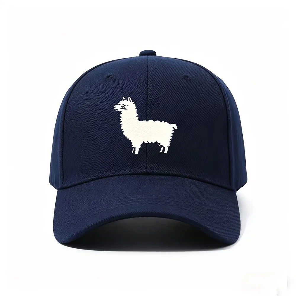 1pc Llama Print Baseball Cap - Adjustable Lightweight Llama Hat with Llama Silhouette, Suitable for Casual Wear