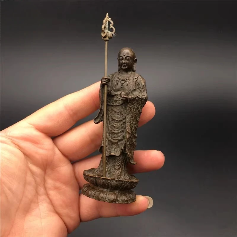 Tibet Buddhism Brass Copper Buddha statue Shakyamuni Ksitigarbha King Statue