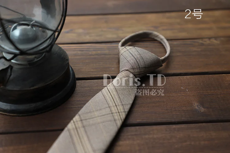 Neue Streifen Plaid Print 6CM Krawatte für Gentleman Hochzeit Party Krawatten Zubehör Elastische Neue Mode Männlichen Zipper Krawatte – Detail 4