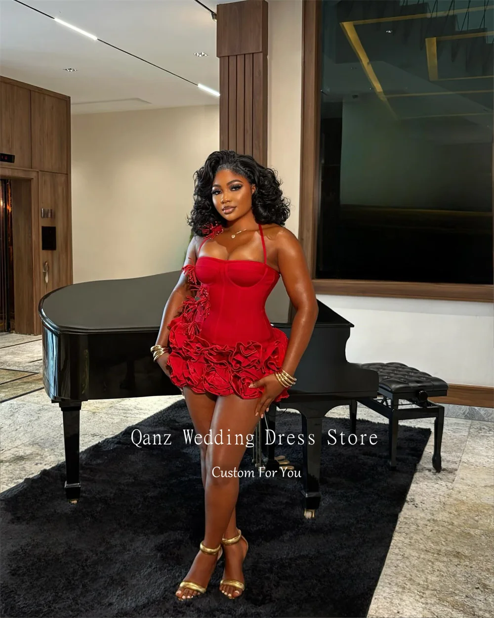 Qanz Red Birthday Dresses Baddie Black Girl Halter Neck Mini Prom Dresses Sweertheart Ruffles Wedding Party Dress Customized - AliExpress 320 Qanz Red Birthday Dresses Baddie Black Girl Halter Neck Mini Prom Dresses Sweertheart Ruffles Wedding Party Dress Customized - AliExpress 320