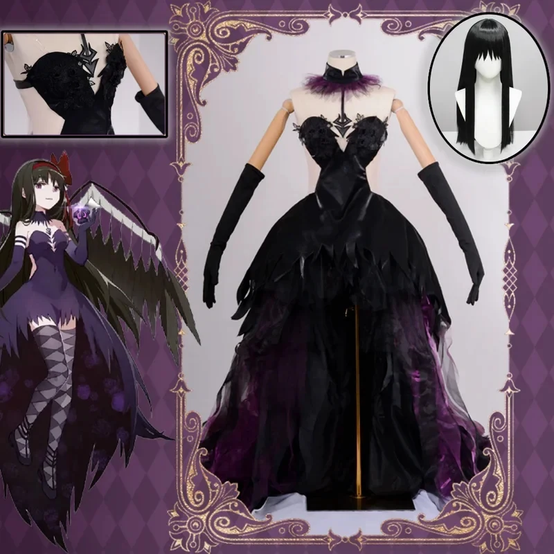 

ABC123Akemi Cosplay Devil Homura Women Purple Dress Outfits Anime Puella Magi Madoka Magica Akemi Homuras,3'f.5;j.8