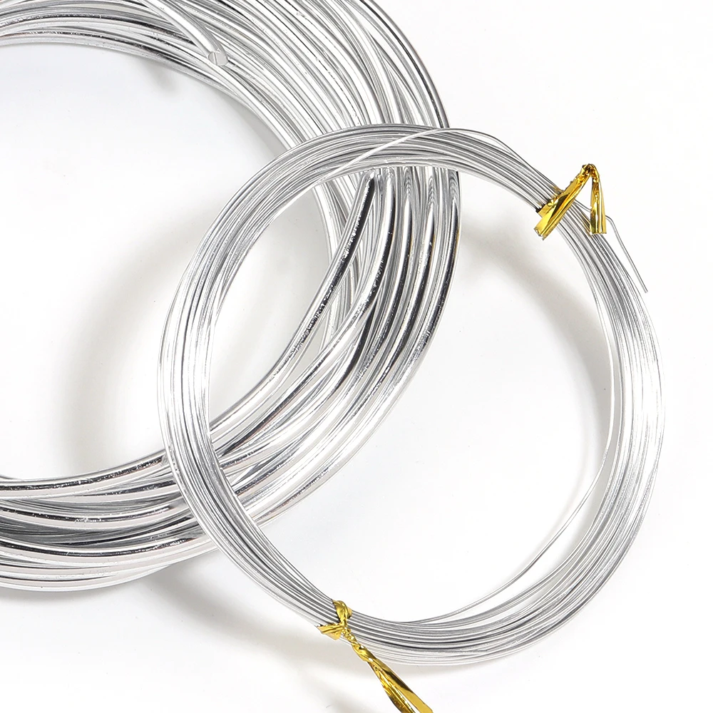 5-10 Meter/Rolle Silberner Aluminiumdraht, biegsamer, eloxierter Aluminiumdraht für DIY-Schmuck, handgefertigte Bastelarbeiten. – Detail 4