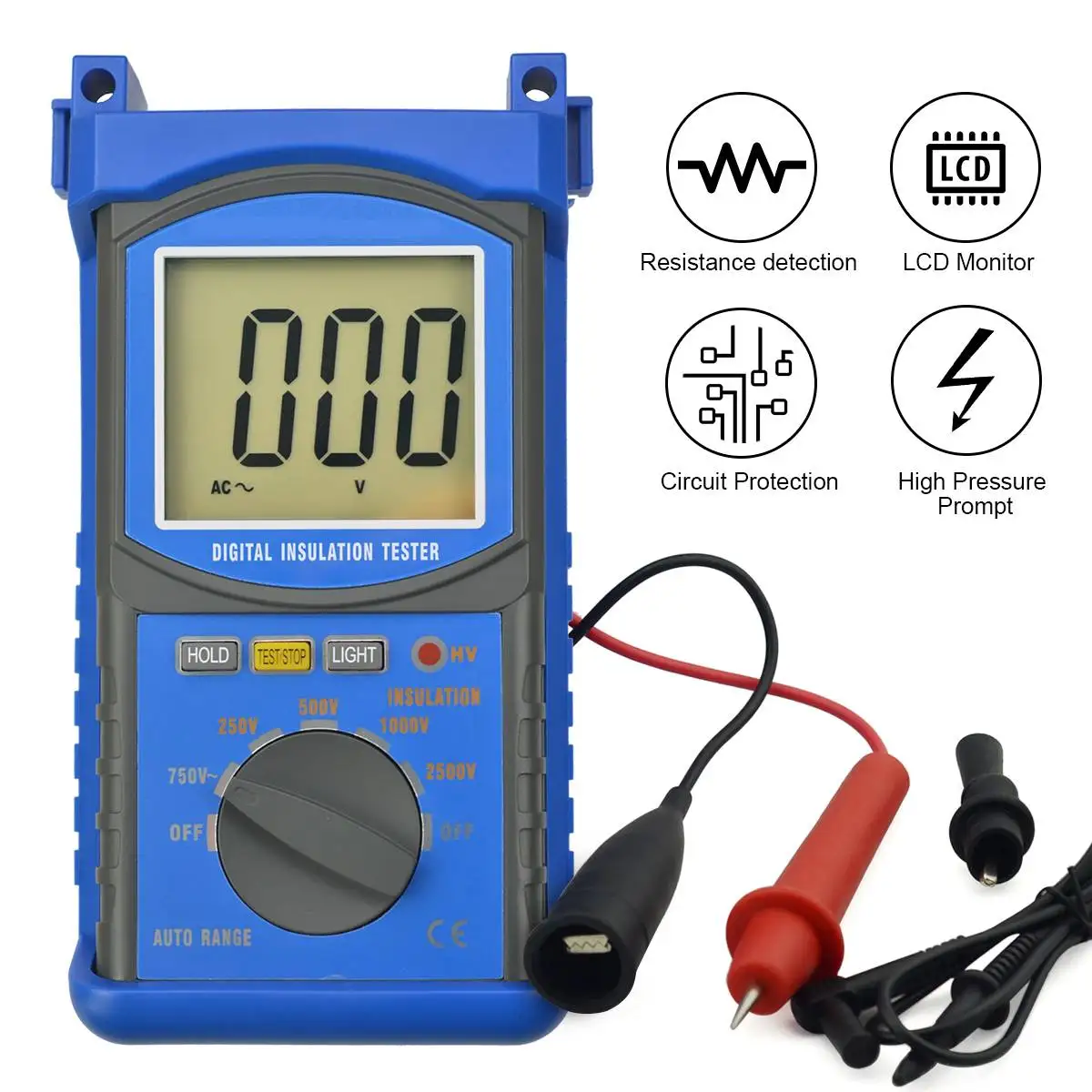 

Digital Insulation Resistance Tester, Insulation Meter with Test Voltage 2500V Megohmmeter Insulation Resistance 20G Ohm