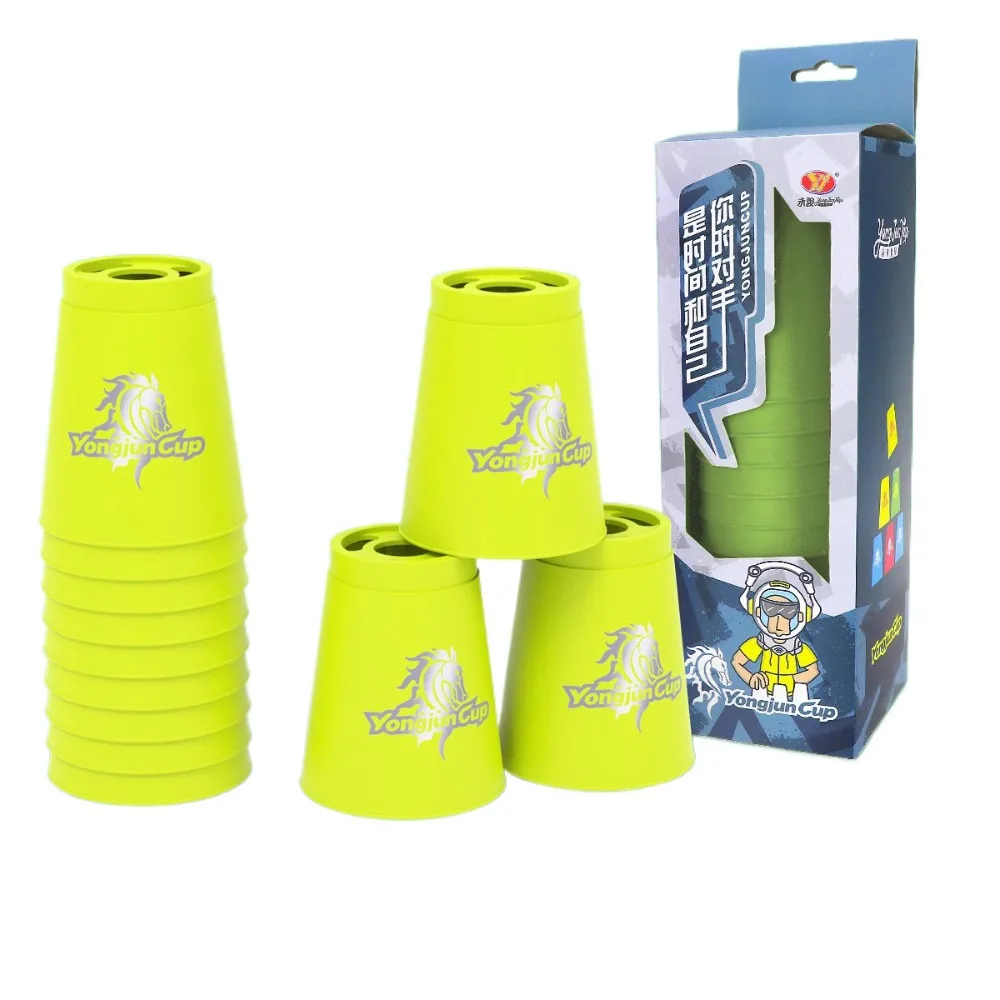 12 ピース/セットカップクイックスタックカップ折りたたみカップカラフルなスポーツスタッキングカッププラスチック教育スポーツフライングレーシングカップ