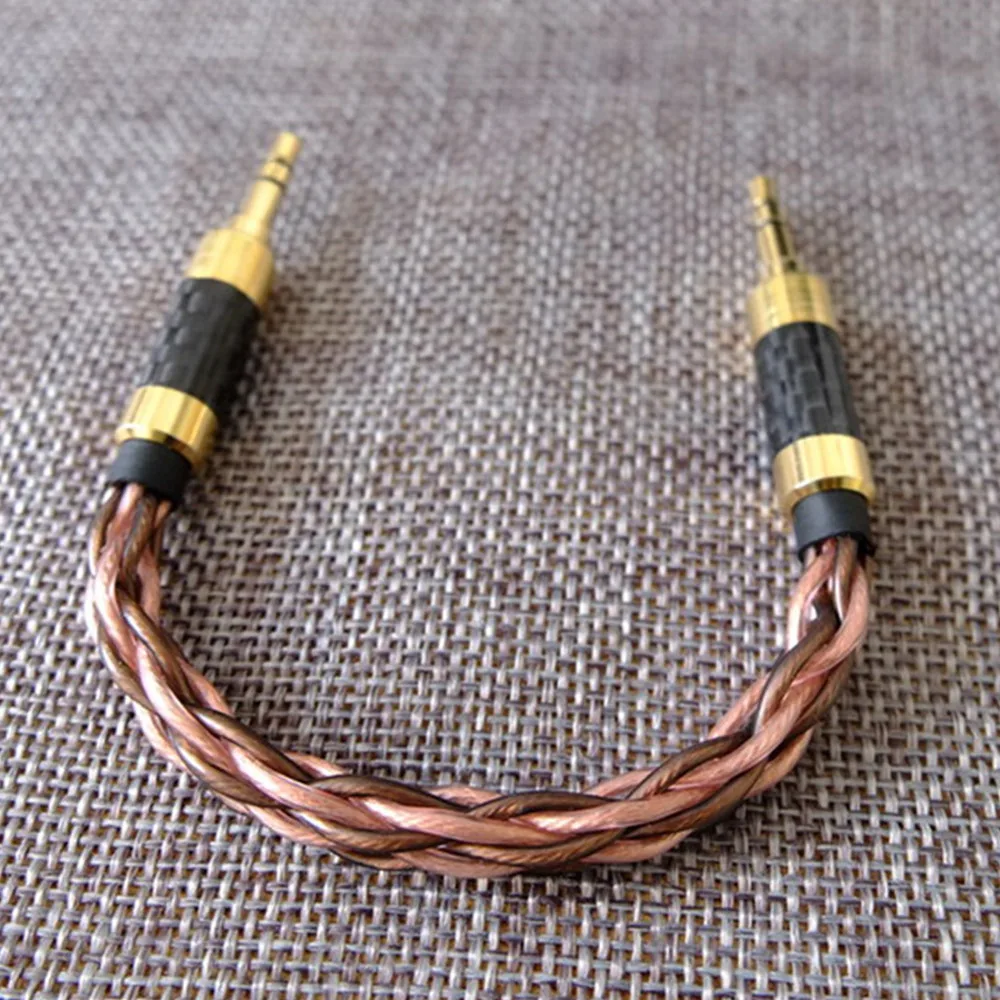 Hand Made 10cm AUX Cable 3.5mm to 3.5mm Male 8 core braided Stereo Audio Cable For Sony ibasso Fiio Amplifier MP3 Music Player