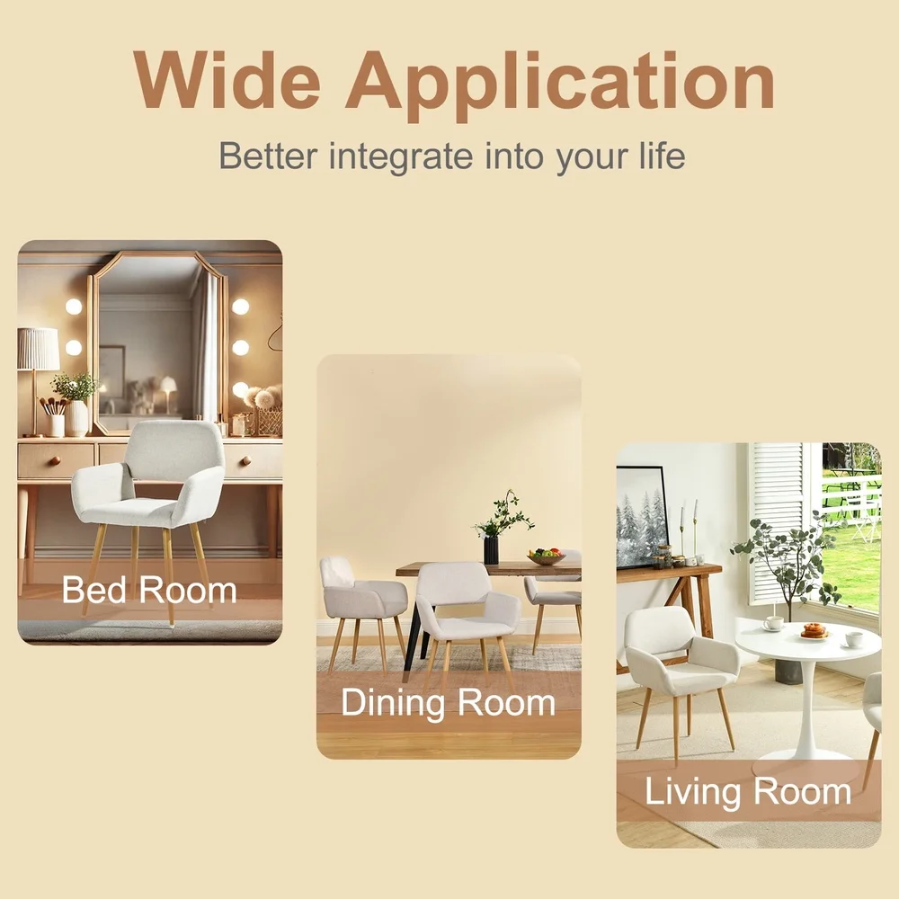 Set of 2 Upholstered Dining Chairs Kitchen Breakfast Nook Cozy Compact Seating Comfortable Foam Backrest Stylish Indoor Use