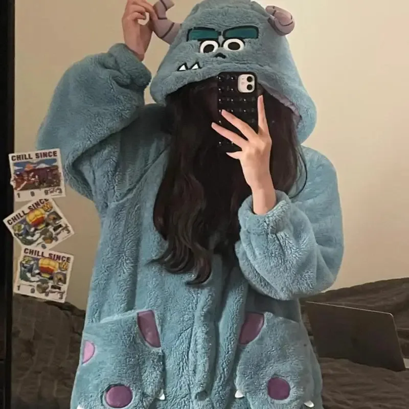 Sky02 الكبار الأزرق الوحش تأثيري حلي الجلباب Kigurumi نيسيي أنيمي ثوب النوم هالوين الكرتون Pajamas88Li #