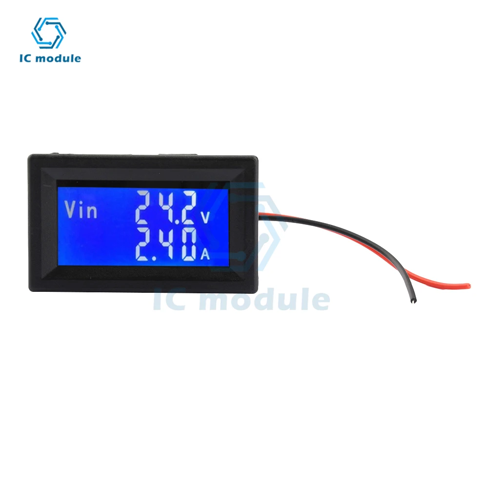 LCD DC DC Meter Head 75mV Digital Display Dual Display Voltage Current Temperature RS485 High Current Modbus Protocol