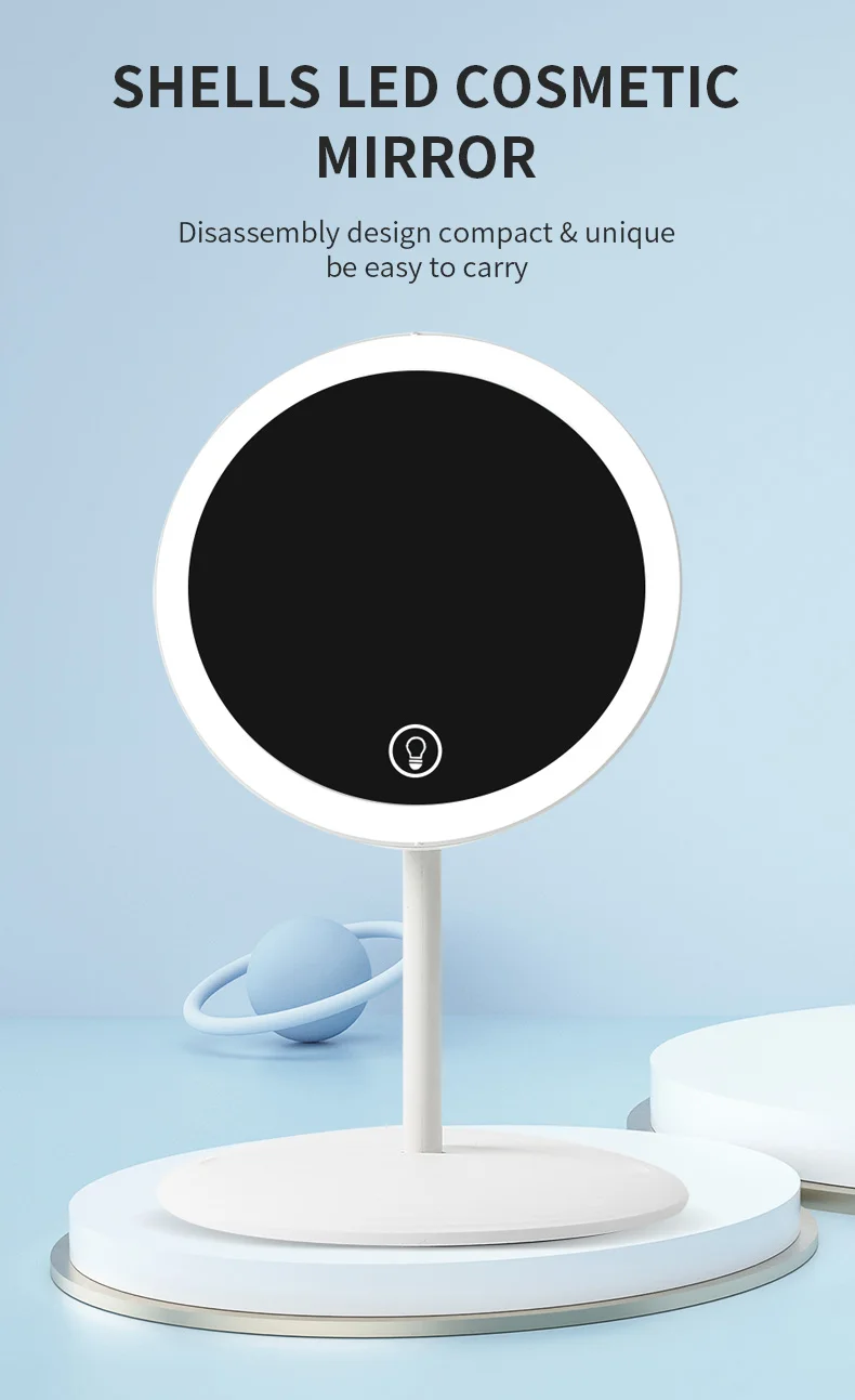 Mini Desktop LED Intelligent Touch Screen Beauty Cosmetic Makeup Mirror for Ladies Vanity